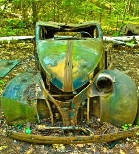 Abandoned car in a Provincial park